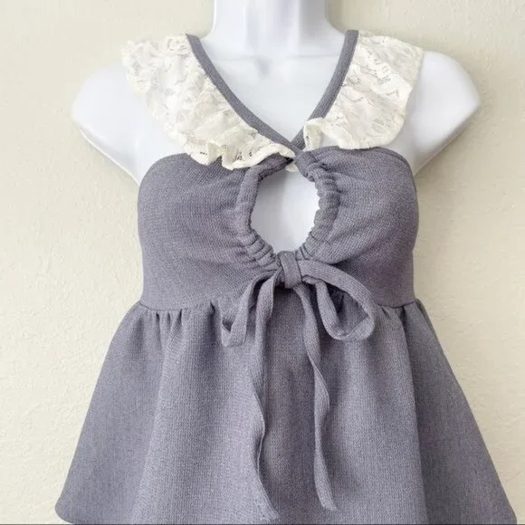 Line + Dot ciel top ruffle strap tie front flowy tank top XS - Picture 6 of 11